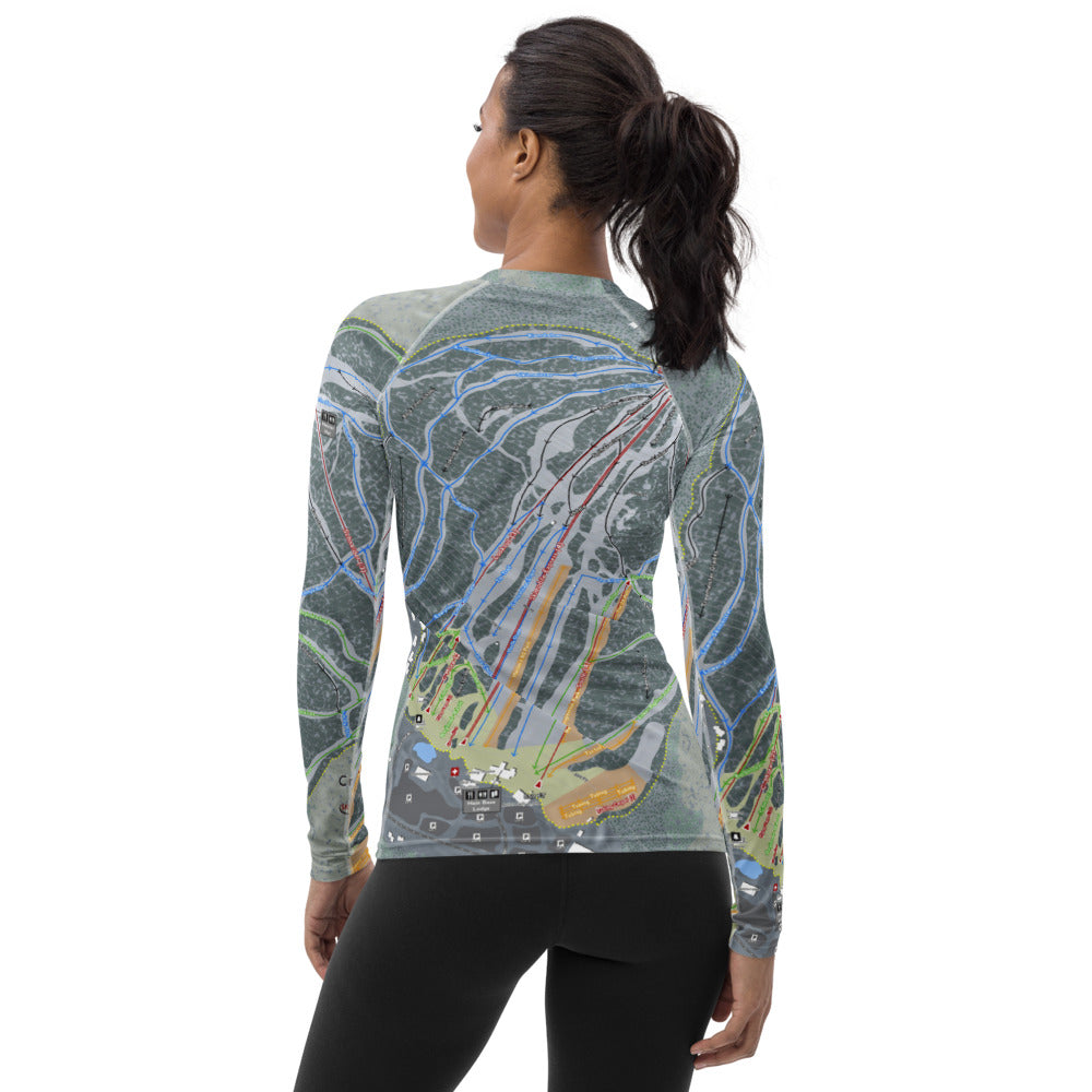 Cranmore Mountain, New Hampshire Ski Trail Map Women's Base Layer Top - Powderaddicts