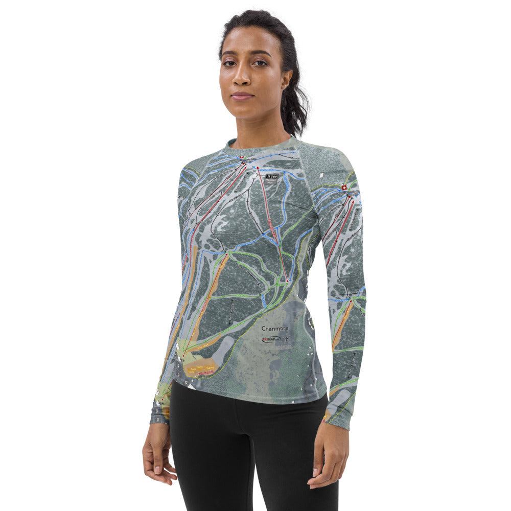 Cranmore Mountain, New Hampshire Ski Trail Map Women's Base Layer Top - Powderaddicts