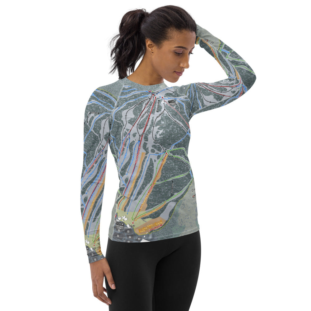 Cranmore Mountain, New Hampshire Ski Trail Map Women's Base Layer Top - Powderaddicts