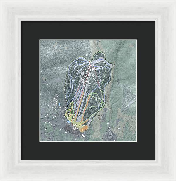 Cranmore Mountain Ski Trail Map - Framed Print - Powderaddicts
