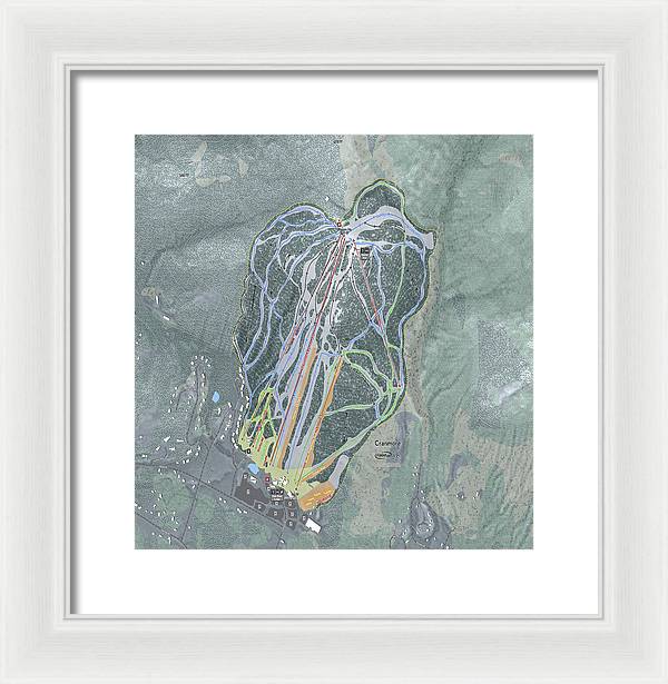 Cranmore Mountain Ski Trail Map - Framed Print - Powderaddicts