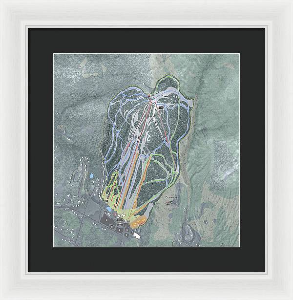 Cranmore Mountain Ski Trail Map - Framed Print - Powderaddicts