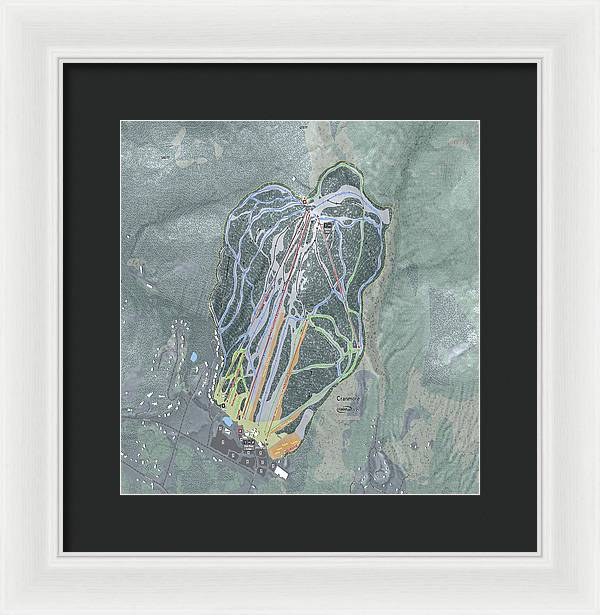 Cranmore Mountain Ski Trail Map - Framed Print - Powderaddicts