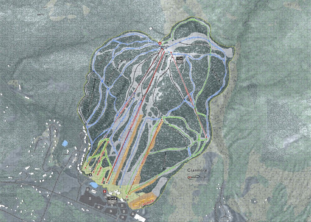 Cranmore Mountain, New Hampshire Ski Trail Map - Puzzle - Powderaddicts