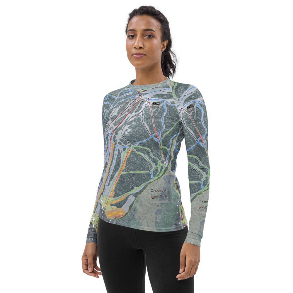 Cranmore, New Hampshire Ski Trail Map Women's Base Layer Top - Powderaddicts