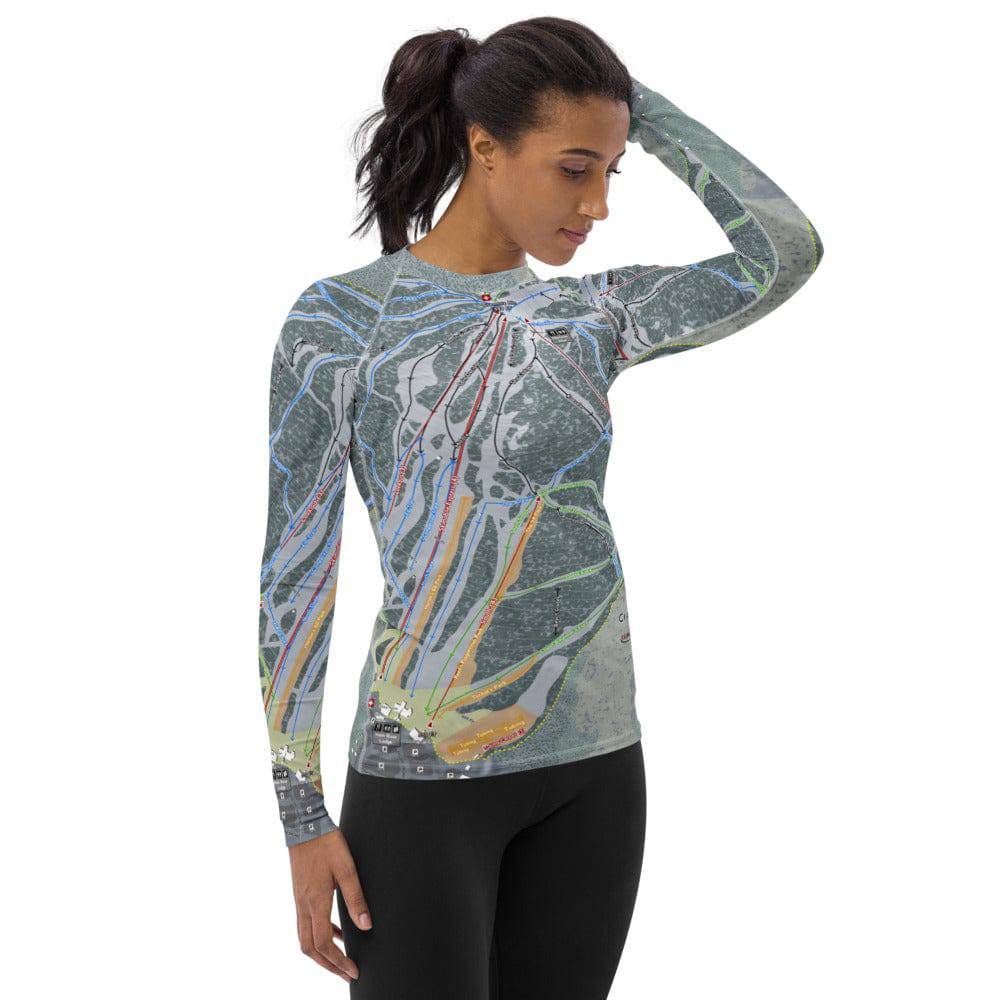 Cranmore, New Hampshire Ski Trail Map Women's Base Layer Top - Powderaddicts