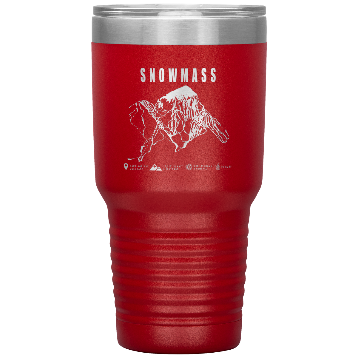 Snowmass Colorado Ski Trail Map 30oz Tumbler - Powderaddicts