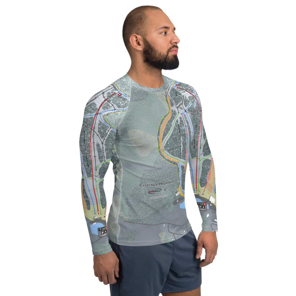 Crotched Mountain, New Hampshire Ski Trail Map Men's Base Layer Top - Powderaddicts