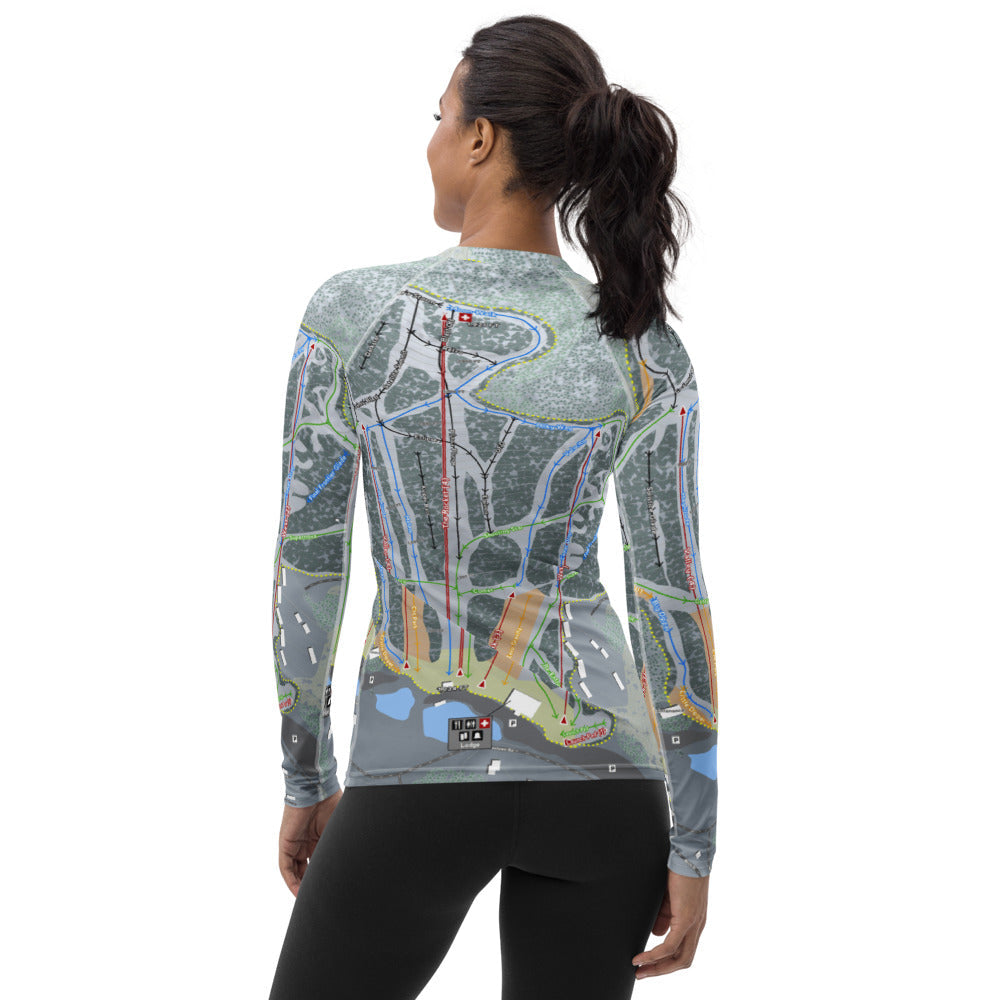 Crotched Mountain, New Hampshire Ski Trail Map Women&#39;s Base Layer Top - Powderaddicts
