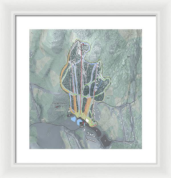 Crotched Mountain Ski Trail Map  - Framed Print - Powderaddicts