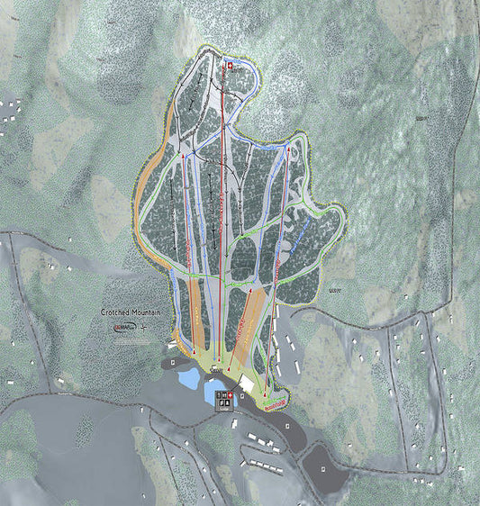 Crotched Mountain Ski Trail Map  - Art Print - Powderaddicts