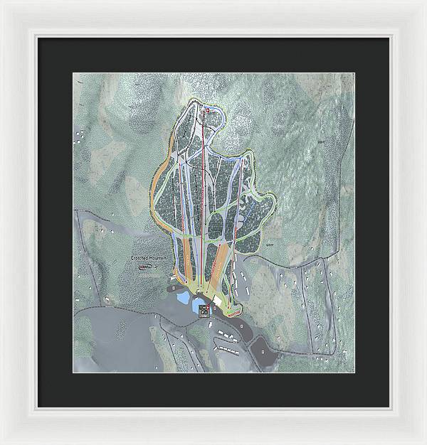 Crotched Mountain Ski Trail Map  - Framed Print - Powderaddicts
