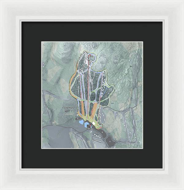 Crotched Mountain Ski Trail Map  - Framed Print - Powderaddicts