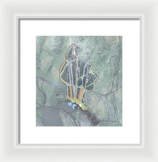 Crotched Mountain Ski Trail Map  - Framed Print - Powderaddicts