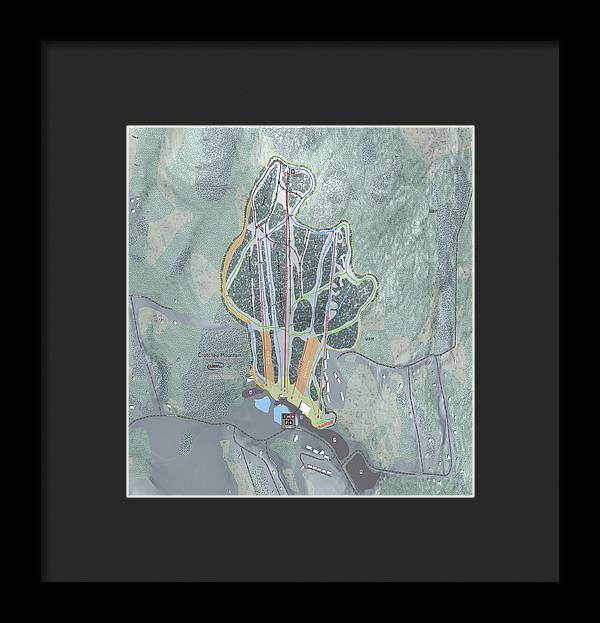 Crotched Mountain Ski Trail Map  - Framed Print - Powderaddicts