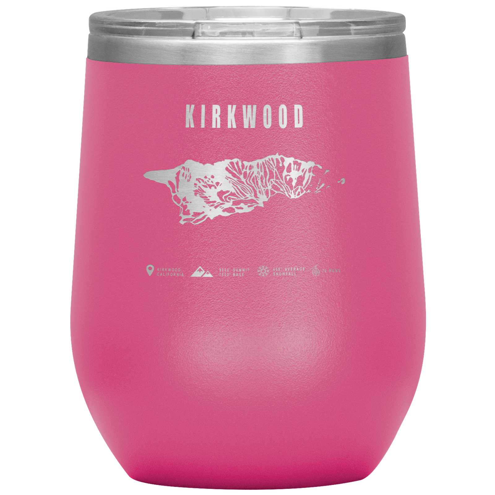 Kirkwood, California Ski Trail Map Wine 12oz Tumbler - Powderaddicts