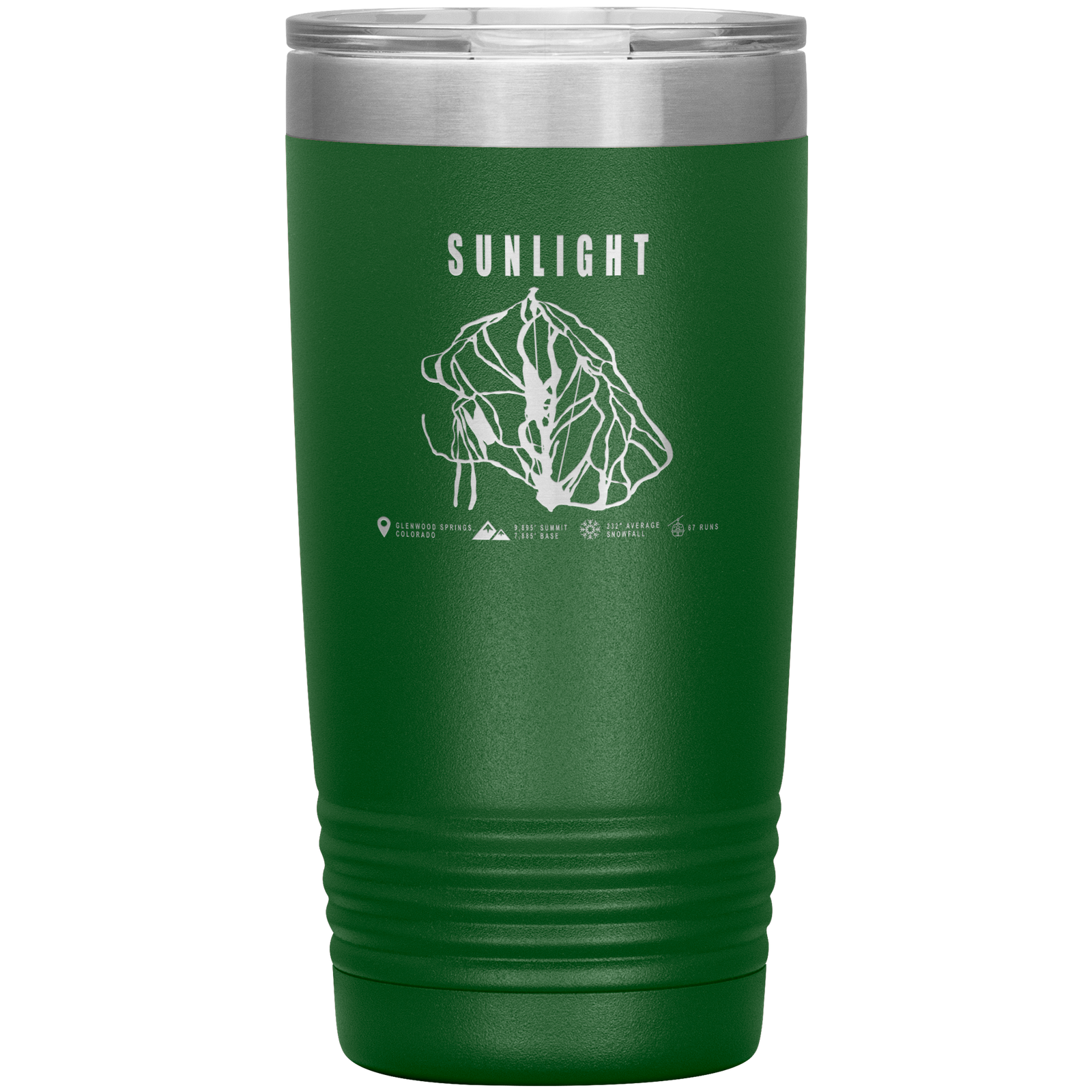Sunlight Colorado Ski Trail Map 20oz Tumbler - Powderaddicts