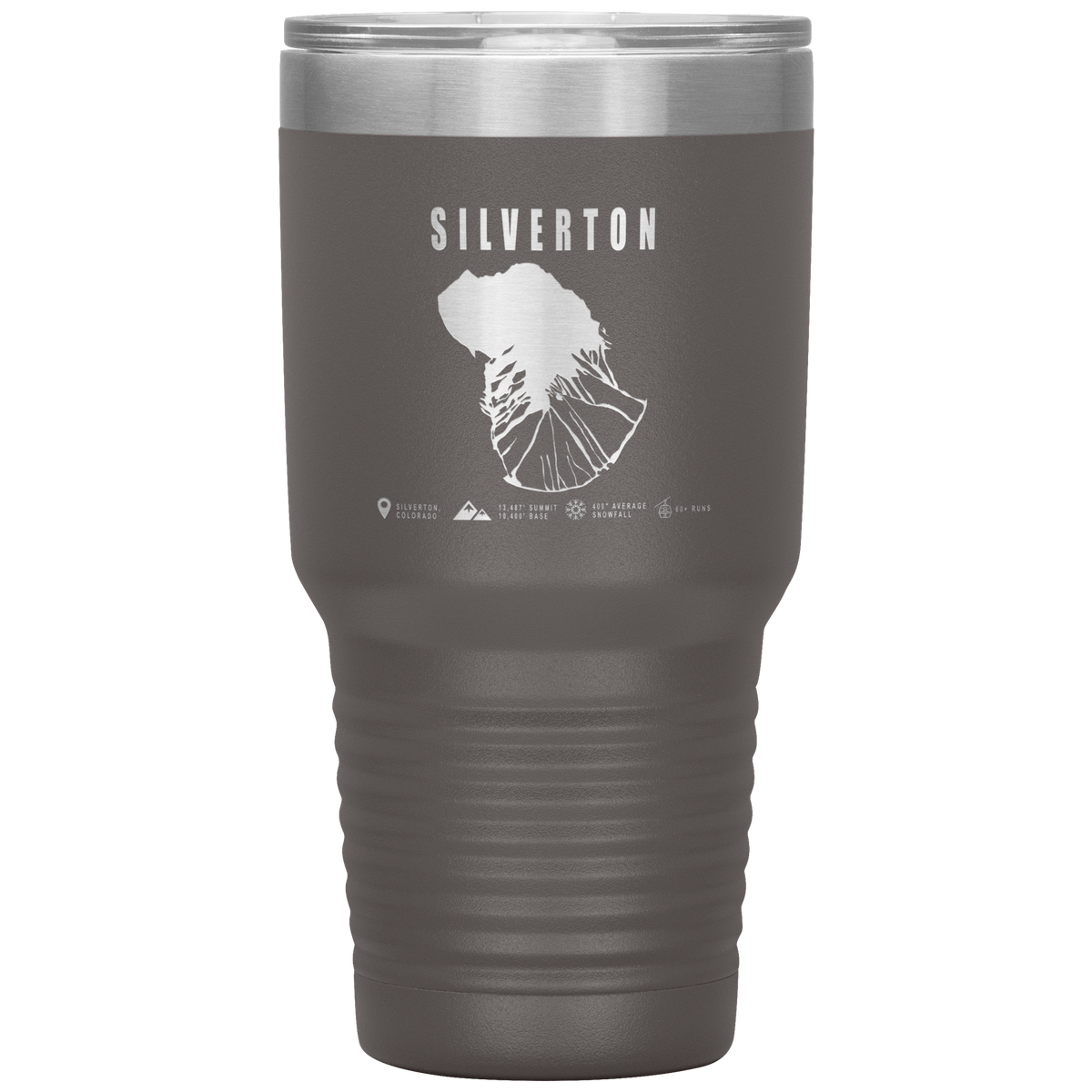 Silverton Colorado Ski Trail Map 30oz Tumbler - Powderaddicts