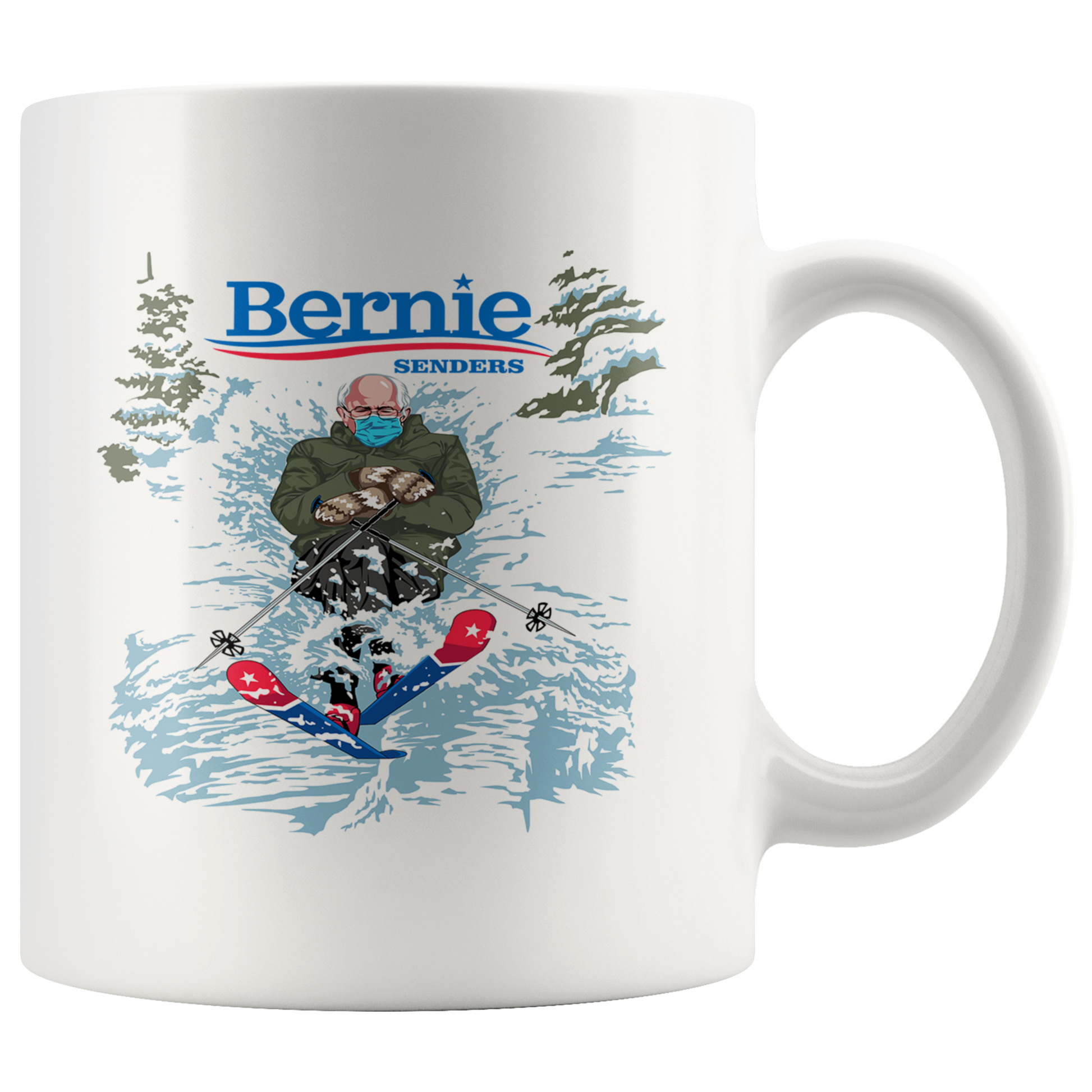Bernie Senders Skiing 11oz Mug - Powderaddicts
