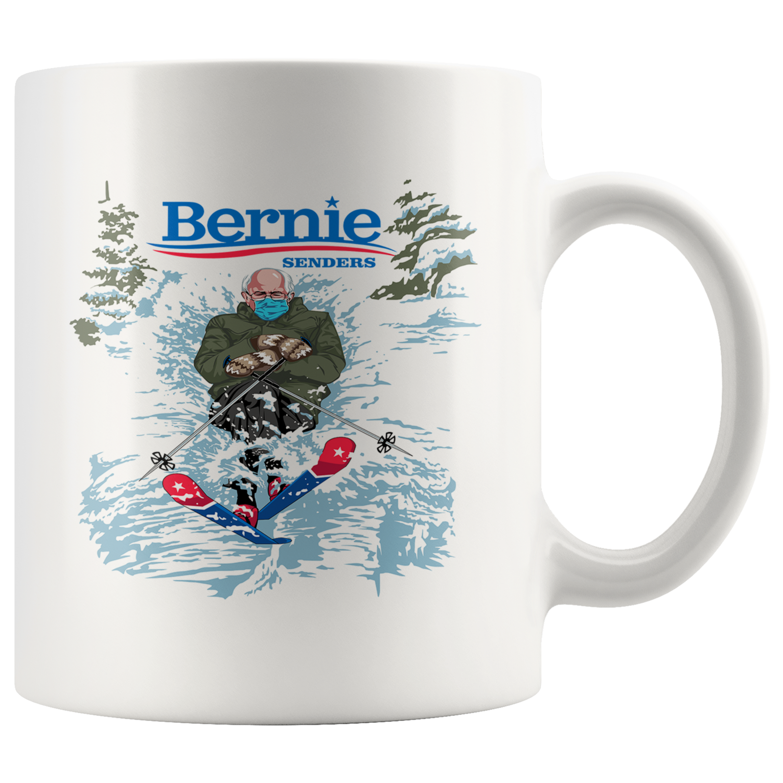Bernie Senders Skiing 11oz Mug - Powderaddicts