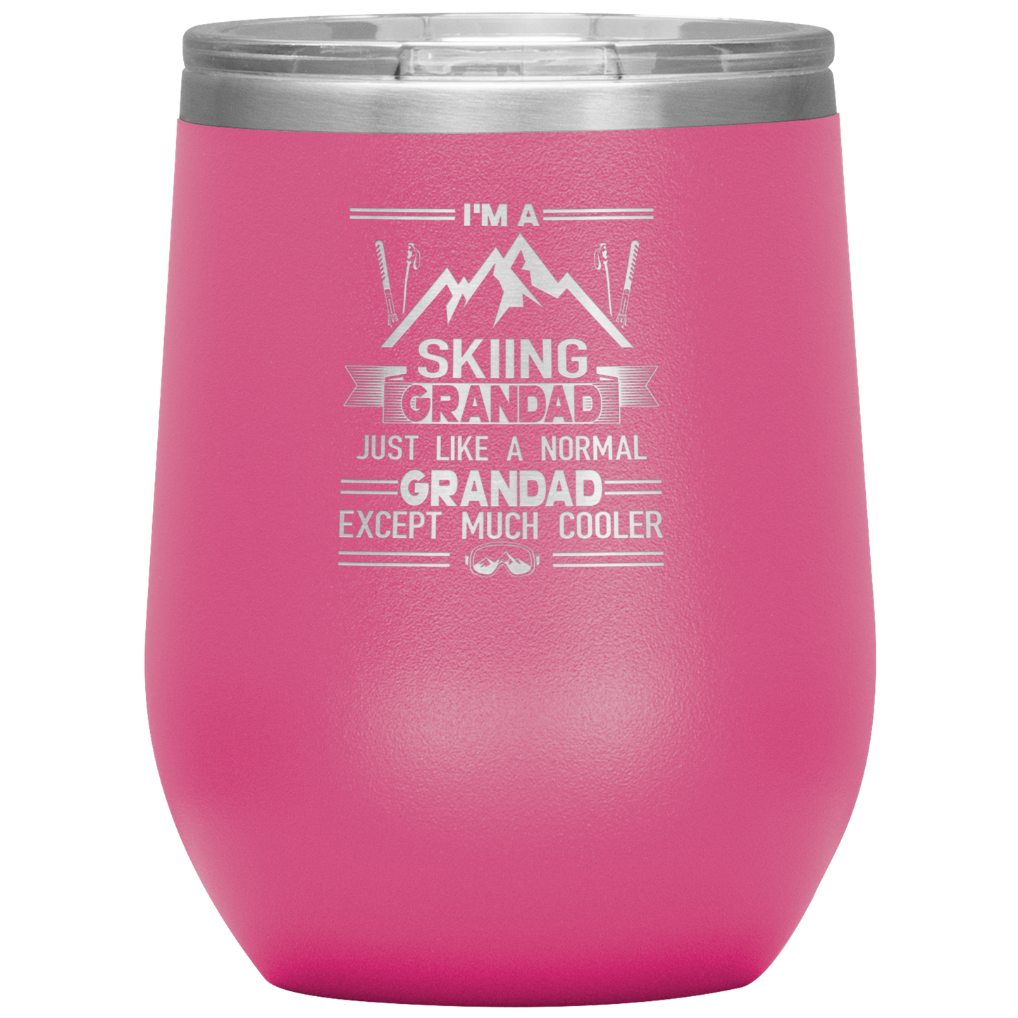 I'm A Skiing Grandad Wine 12oz Tumbler - Powderaddicts
