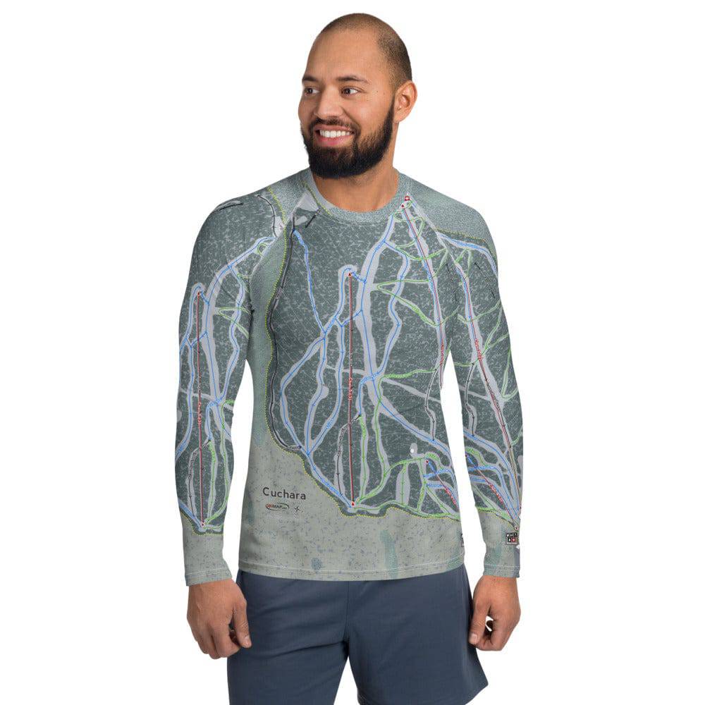 Cuchara, Colorado Ski Trail Map Men's Base Layer Top - Powderaddicts