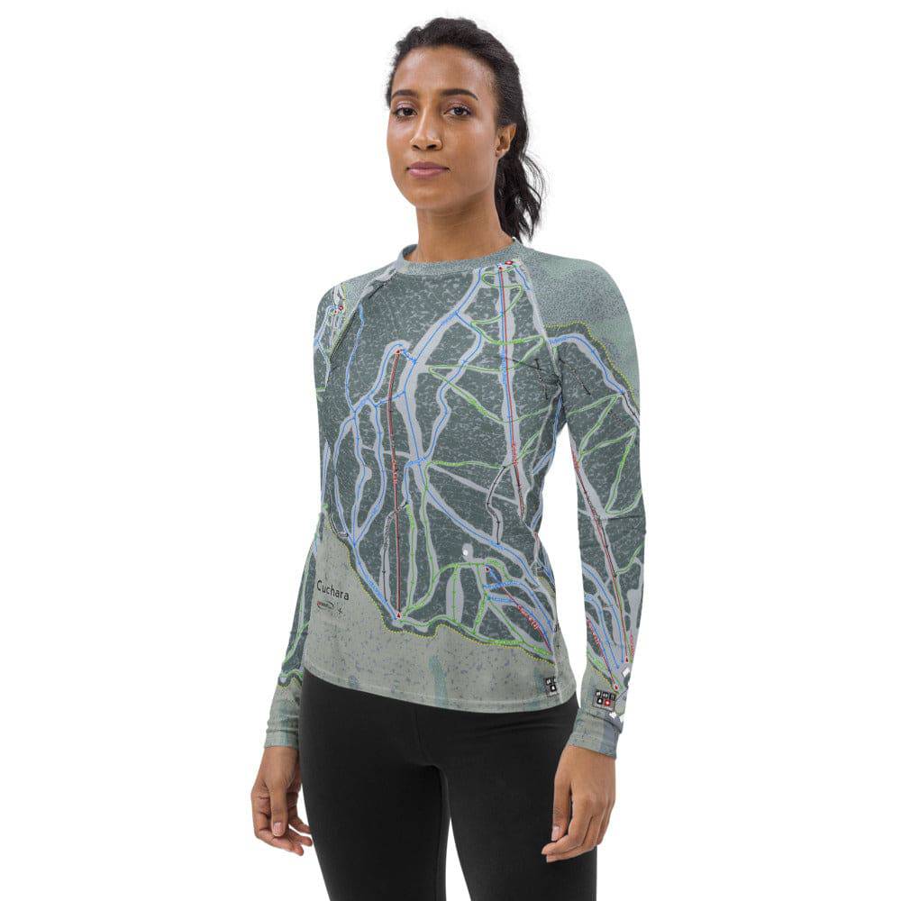 Cuchara, Colorado Ski Trail Map Women's Base Layer Top - Powderaddicts