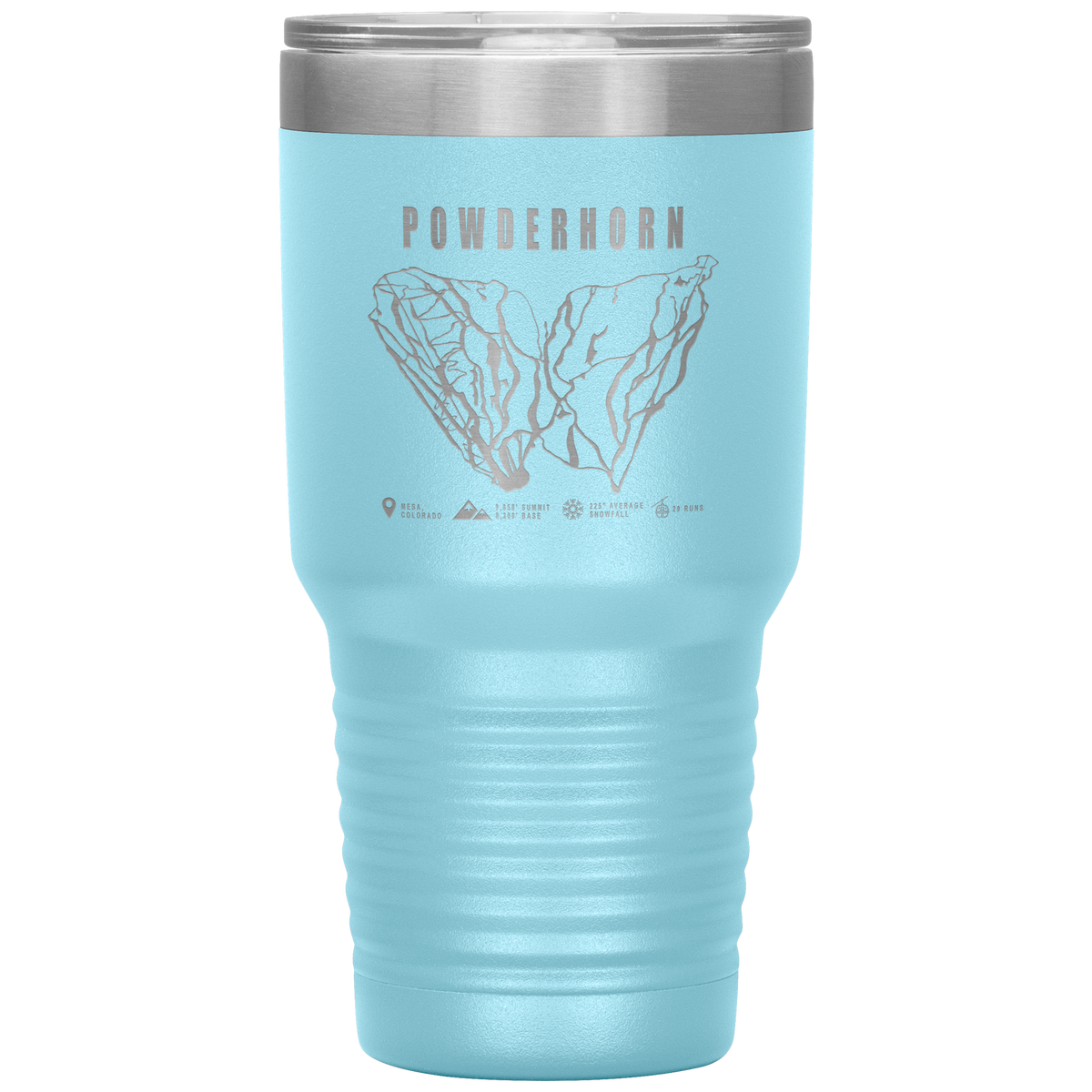 Powderhorn Colorado Ski Trail Map 30oz Tumbler - Powderaddicts