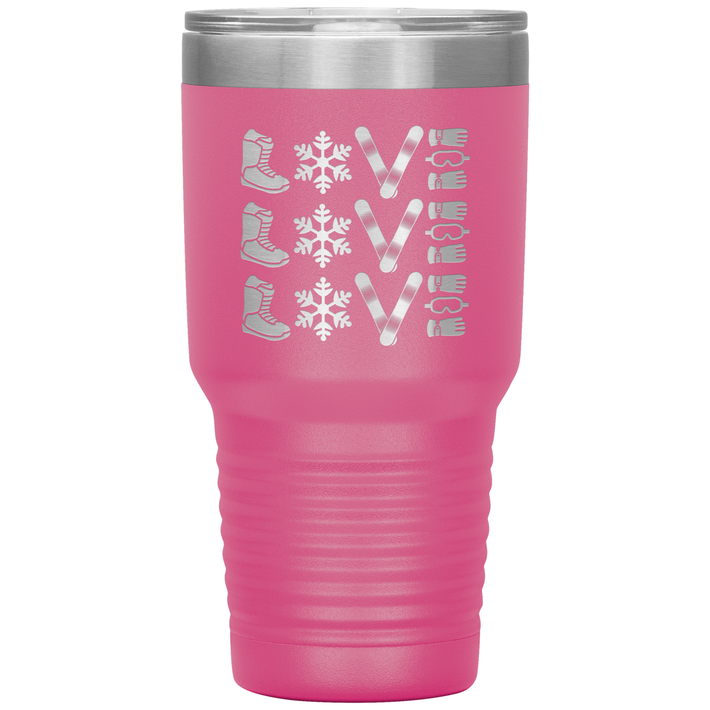 Triple LOVE Snowboard 30oz Laser Etched Tumbler - Powderaddicts