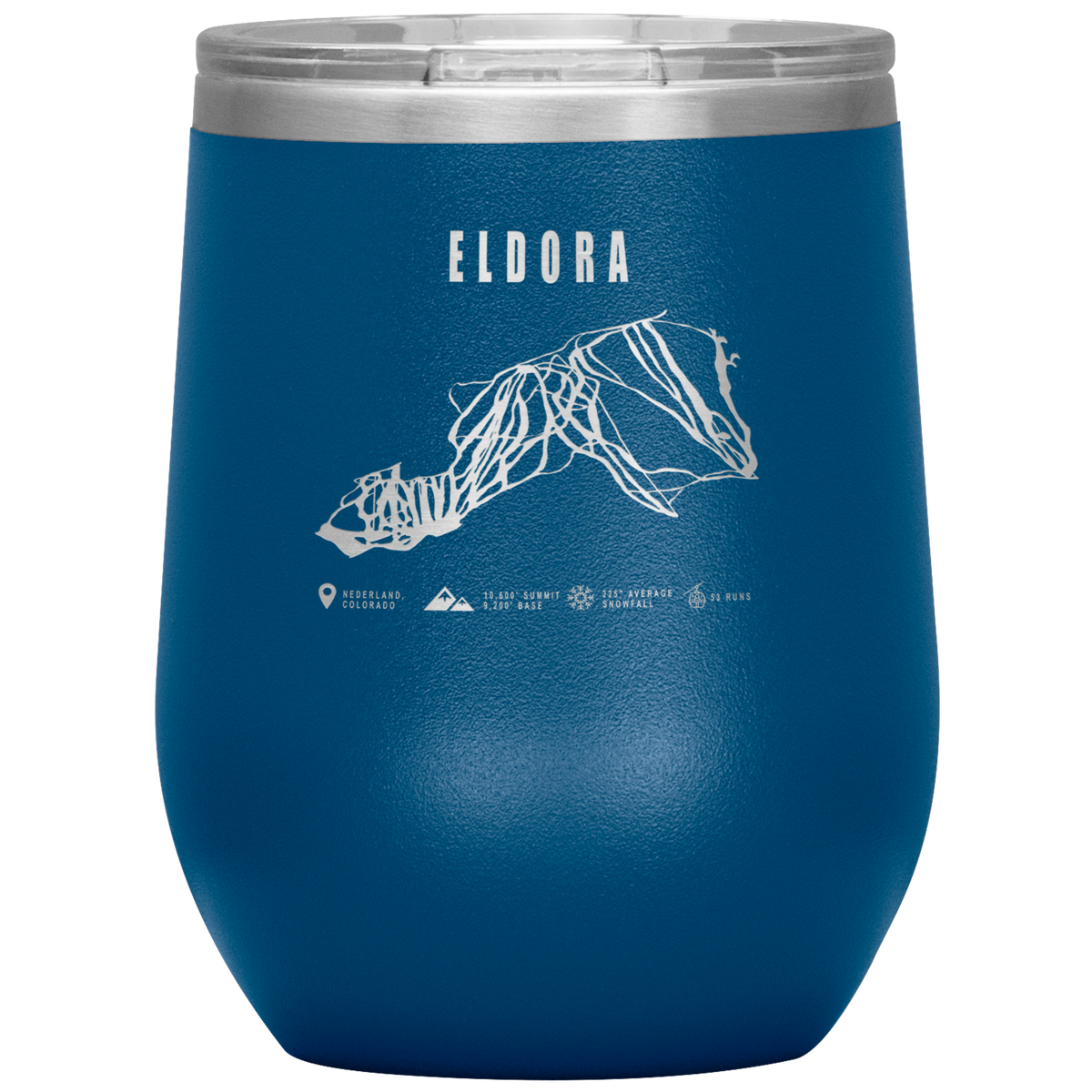 Eldora Colorado Ski Trail Map Wine 12oz Tumbler - Powderaddicts