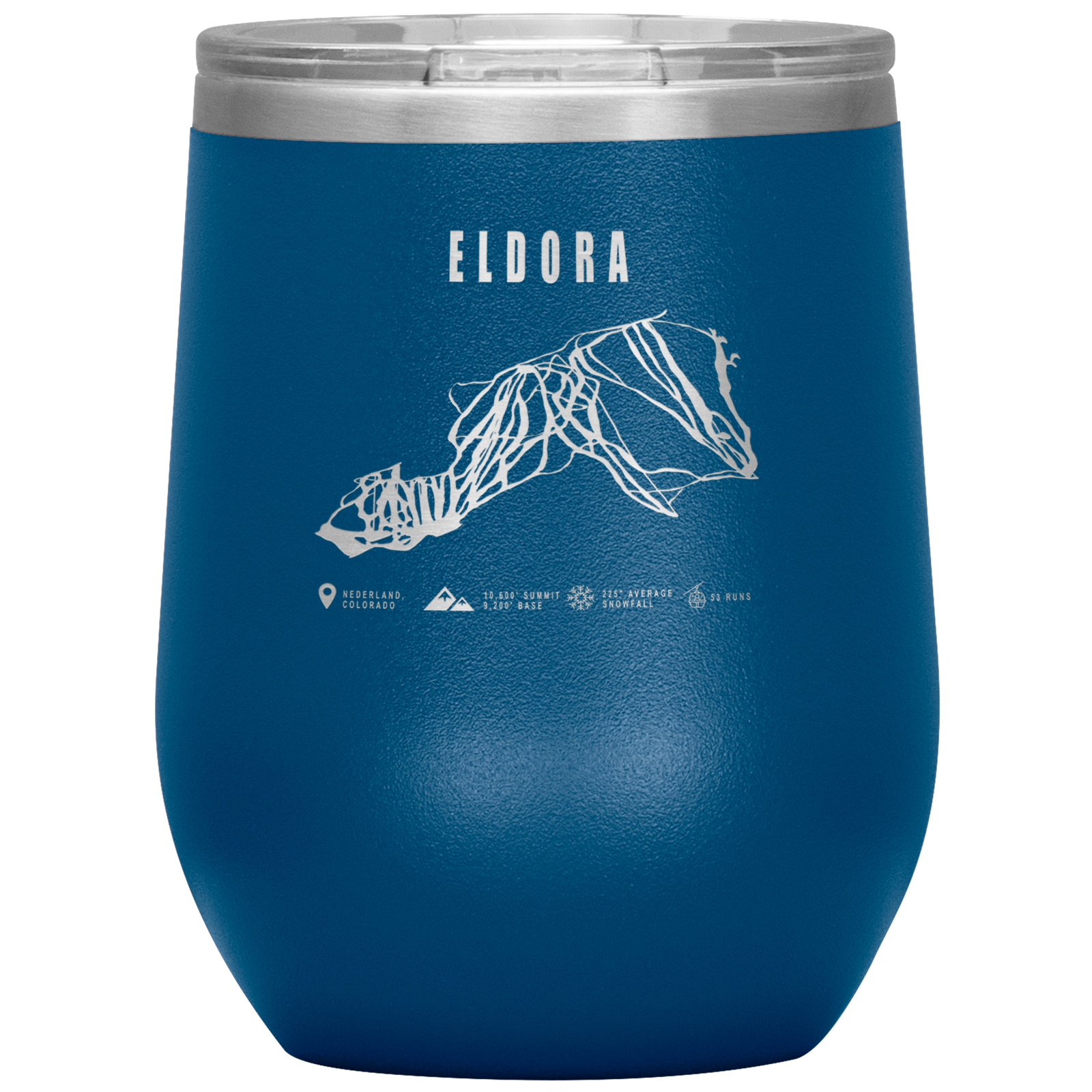 Eldora Colorado Ski Trail Map Wine 12oz Tumbler - Powderaddicts