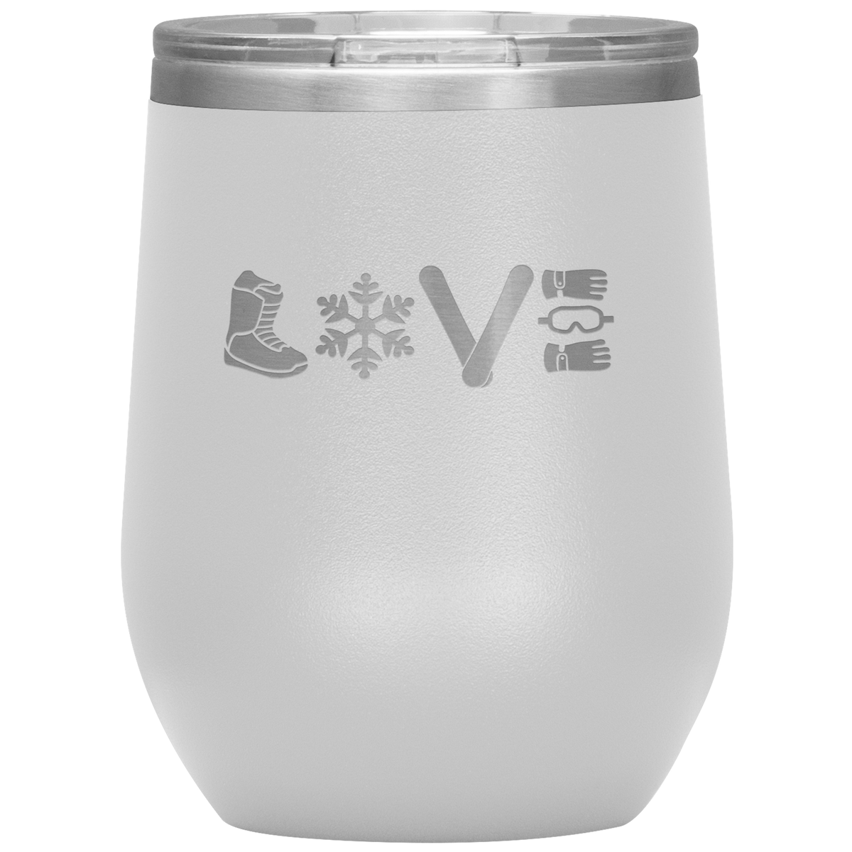 Love Snowboard Symbols Wine 12oz Tumbler - Powderaddicts