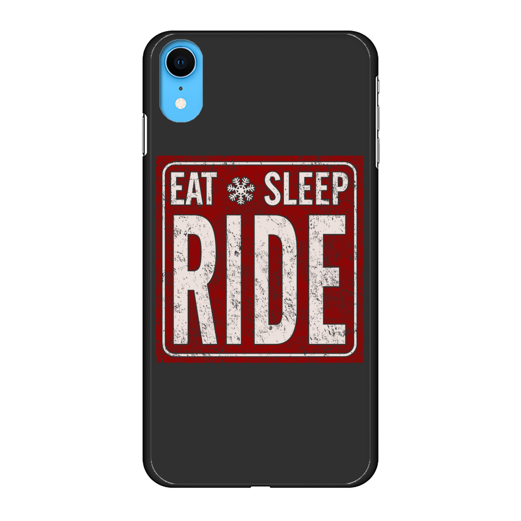 Eat Sleep Snowboard Back Printed Black Hard Phone Case - Powderaddicts