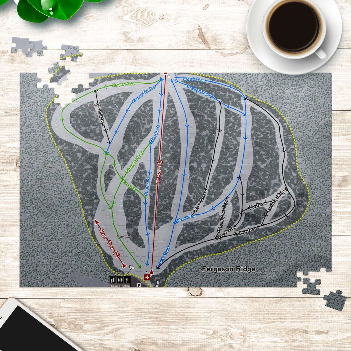 Ferguson Ridge Oregon Ski Trail Map Puzzle - Powderaddicts