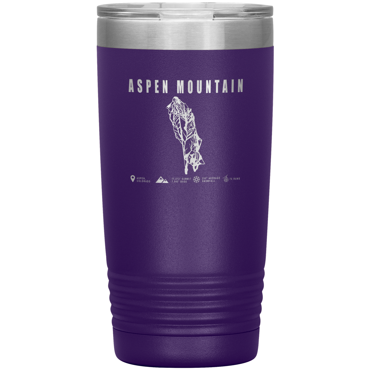 Aspen Mountain Colorado Ski Trail Map 20oz Tumbler - Powderaddicts