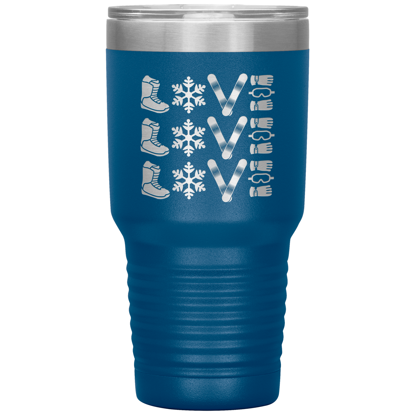 Triple LOVE Snowboard 30oz Laser Etched Tumbler - Powderaddicts