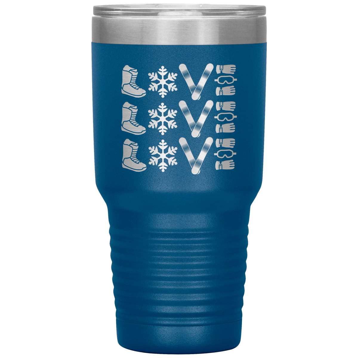 Triple LOVE Snowboard 30oz Laser Etched Tumbler - Powderaddicts