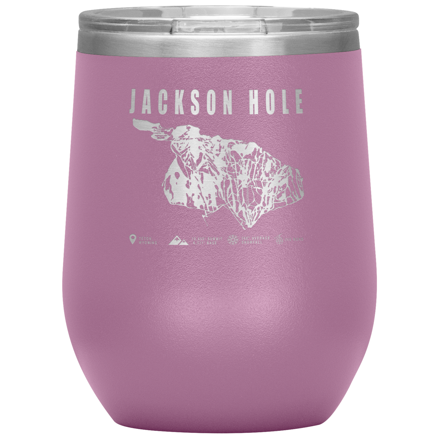 Jackson Hole Wyoming Ski Trail Map Wine 12oz Tumbler - Powderaddicts