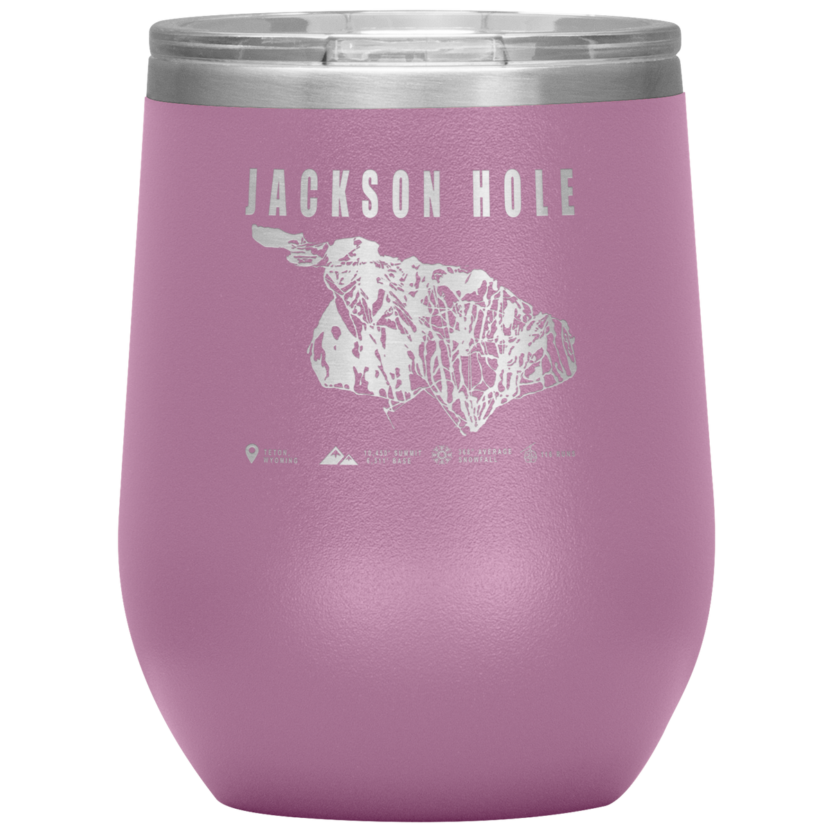 Jackson Hole Wyoming Ski Trail Map Wine 12oz Tumbler - Powderaddicts