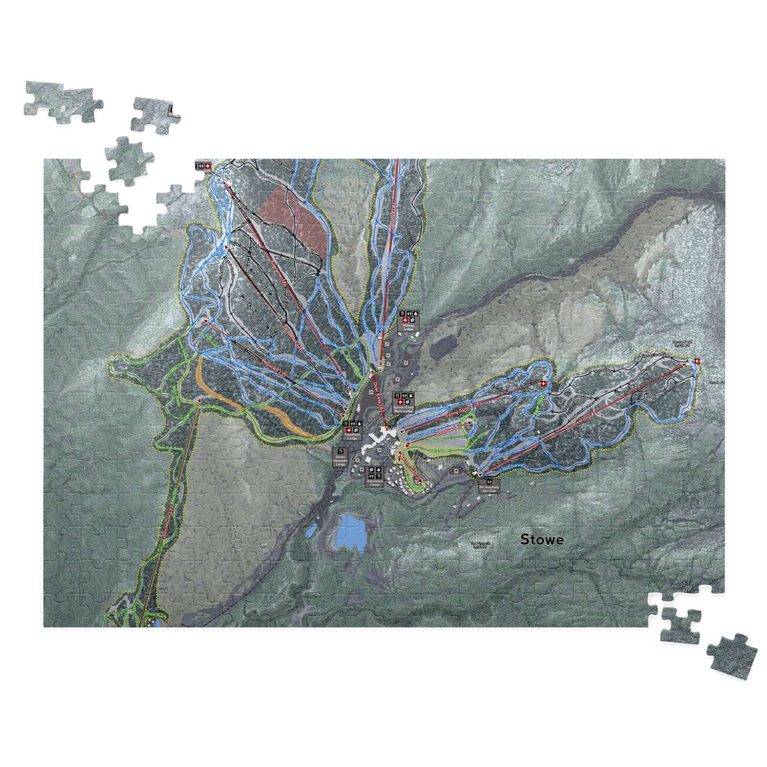 Stowe Vermont Ski Trail Map Puzzle - Powderaddicts