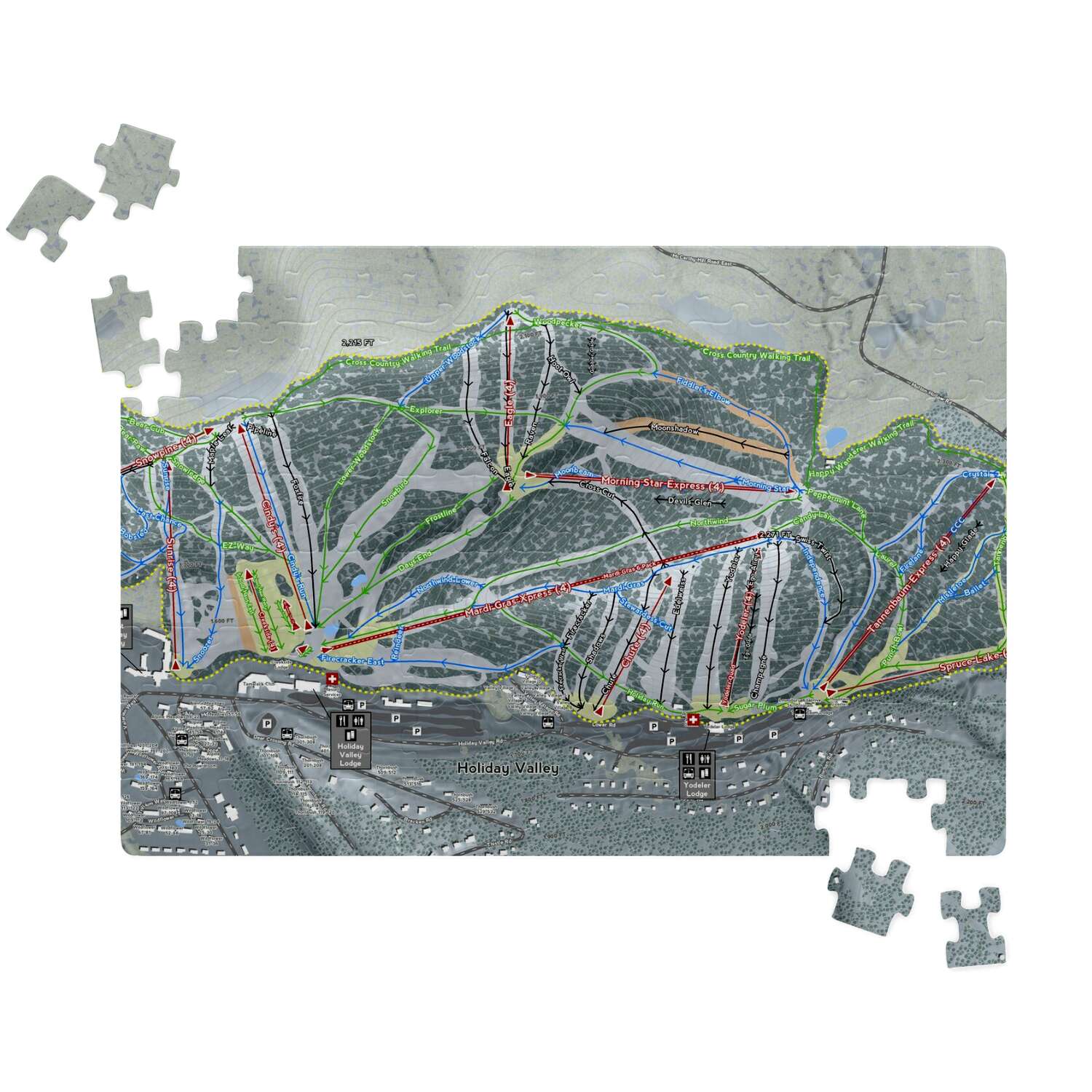 Holiday Valley New York Ski Trail Map Puzzles - Powderaddicts