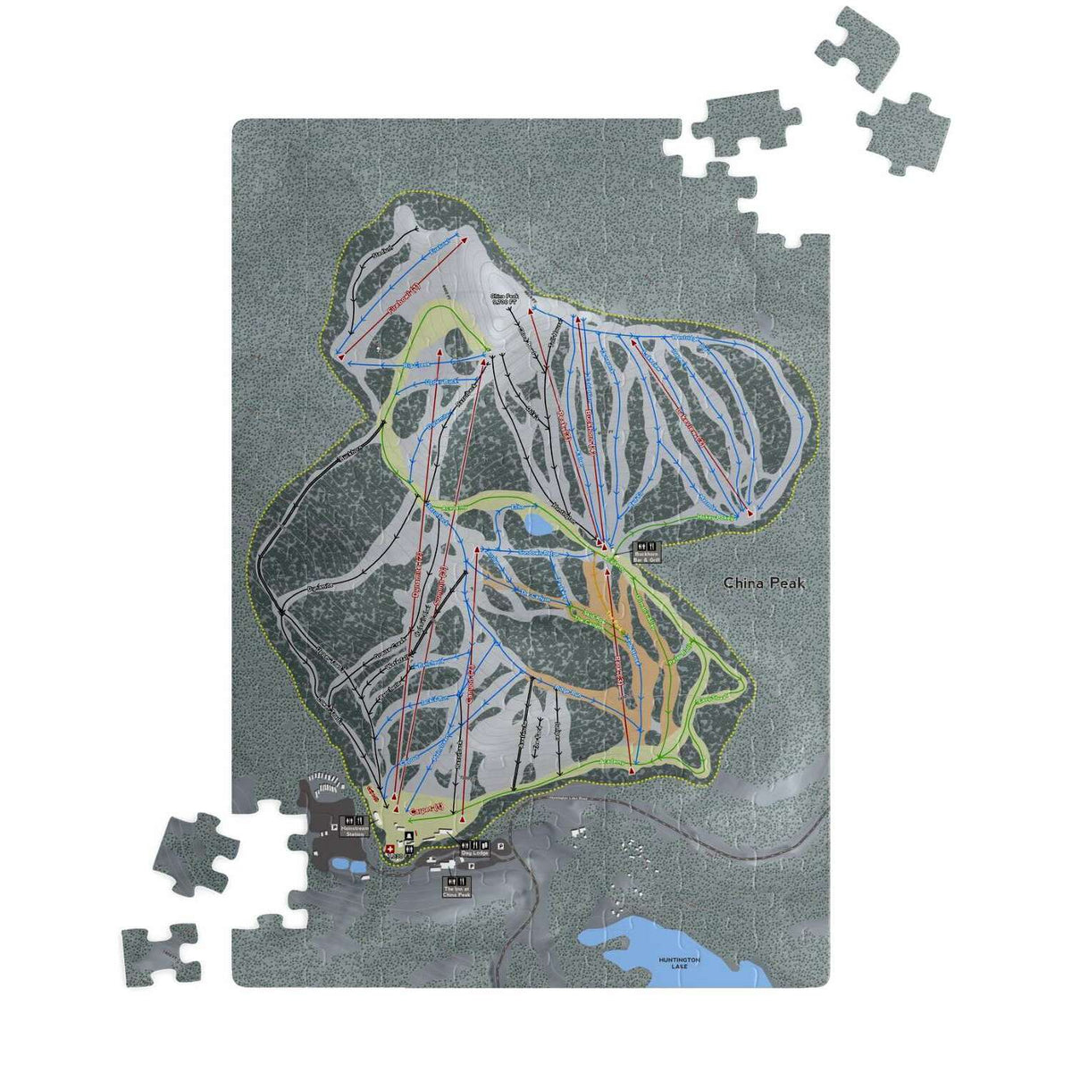China Peak, California Ski Trail Map Puzzle - Powderaddicts