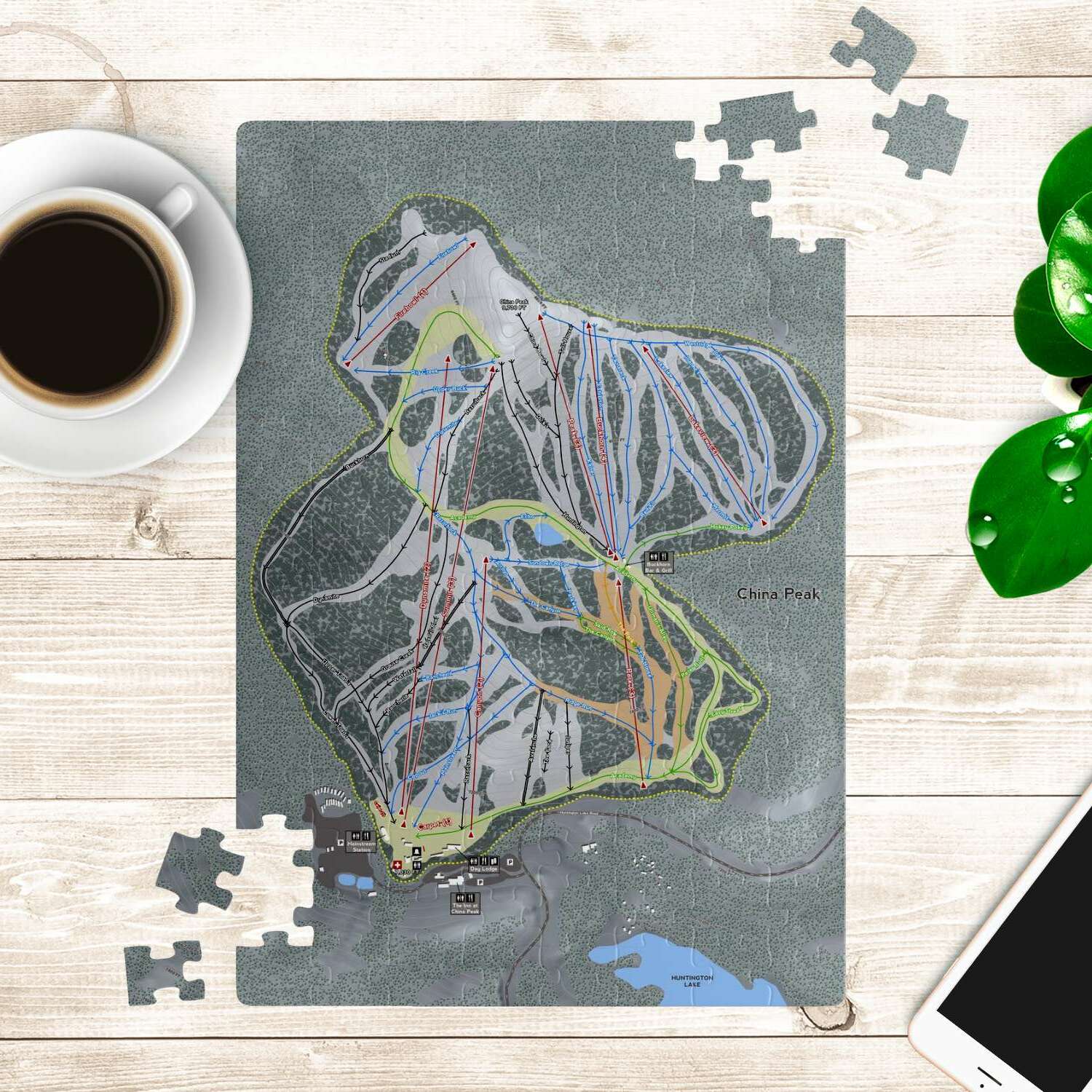 China Peak, California Ski Trail Map Puzzle - Powderaddicts