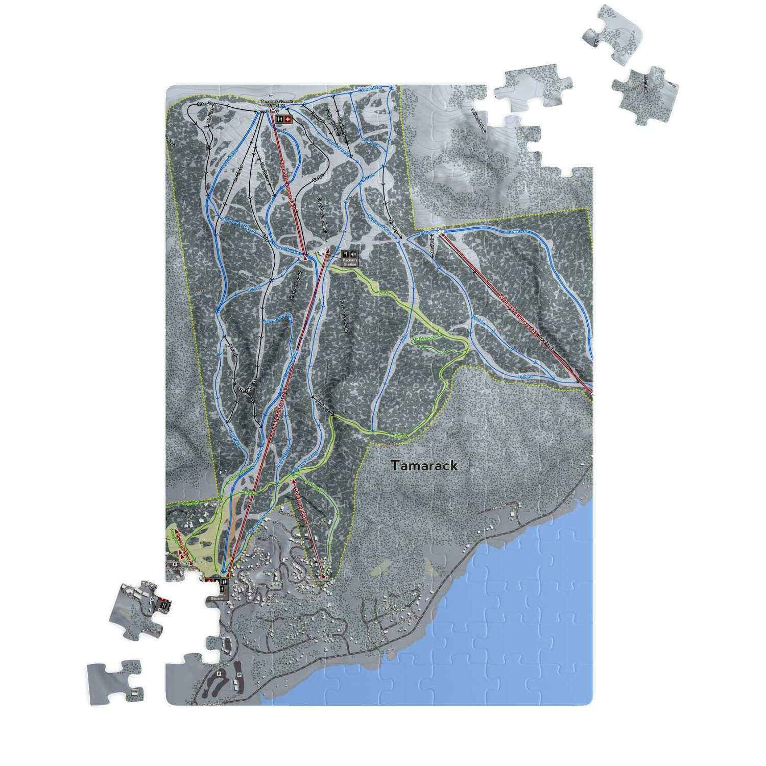 Tamarack, Idaho Ski Trail Map Puzzle - Powderaddicts