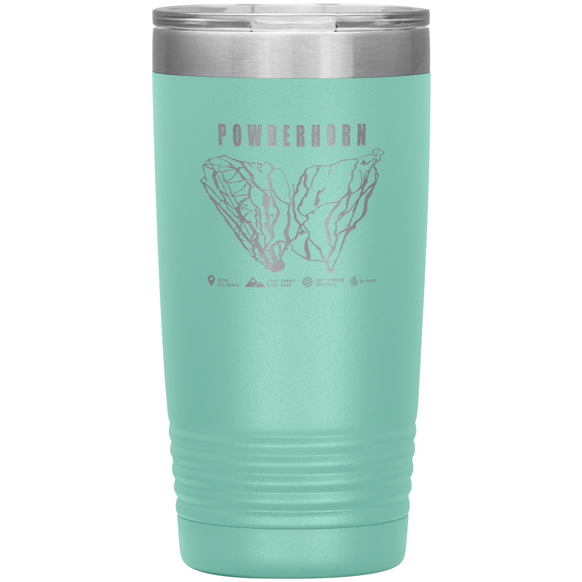 Powderhorn Colorado Ski Trail Map 20oz Tumbler - Powderaddicts