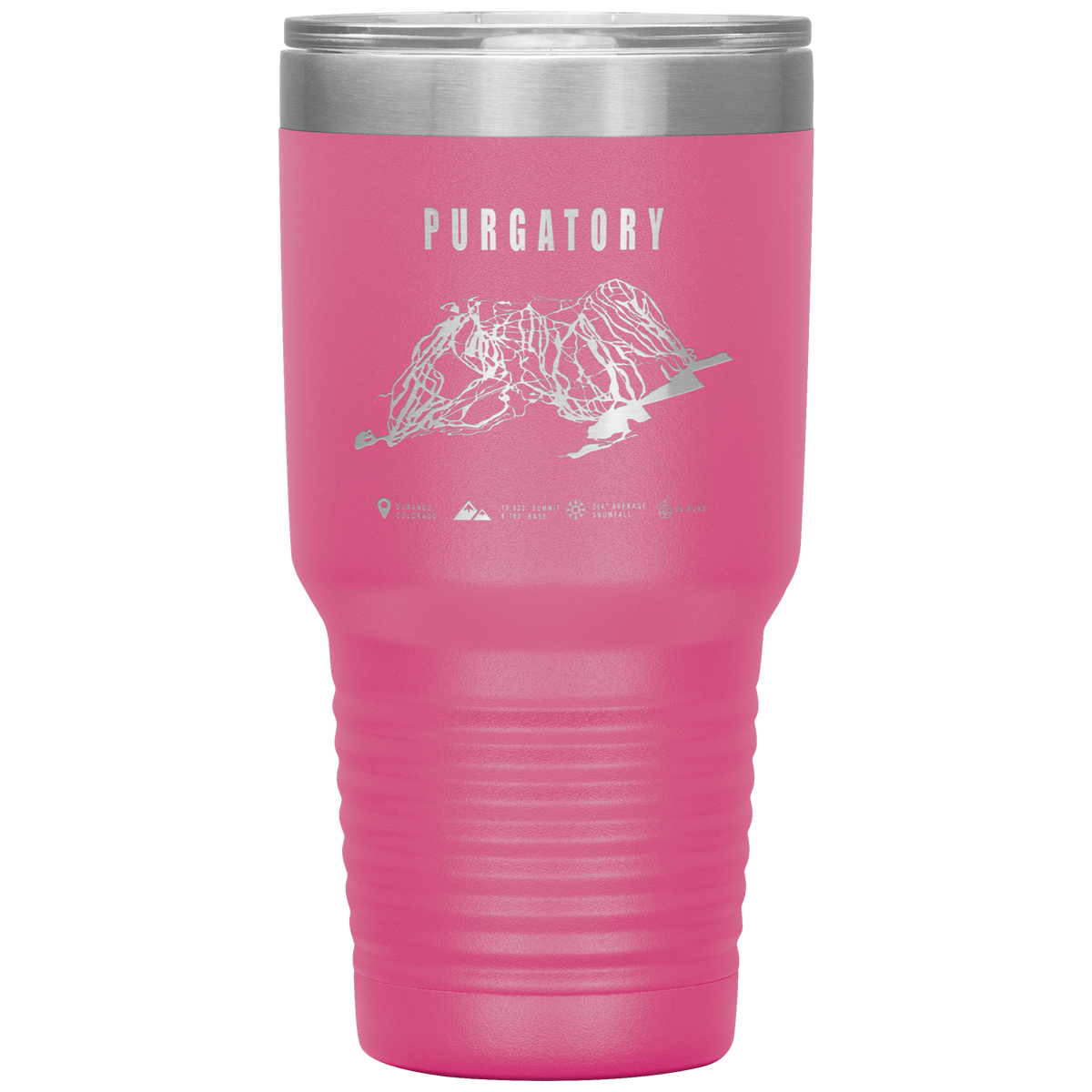 Purgatory Colorado Ski Trail Map 30oz Tumbler - Powderaddicts