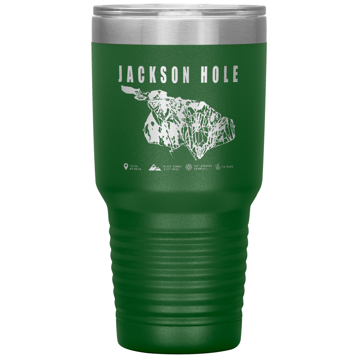 Jackson Hole Wyoming Ski Trail Map 30oz Tumbler - Powderaddicts