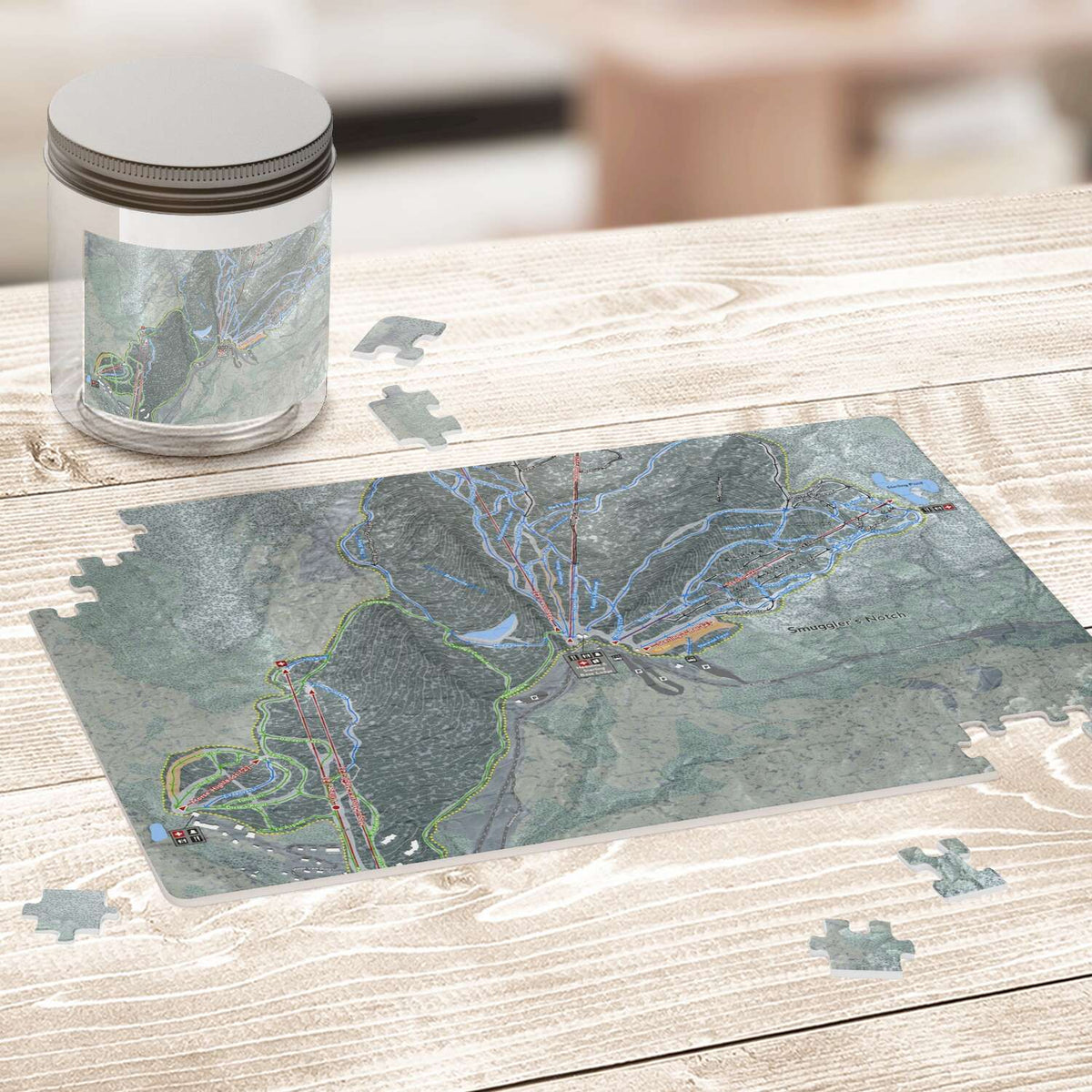 Smugglers Notch Vermont Ski Trail Map Puzzle - Powderaddicts