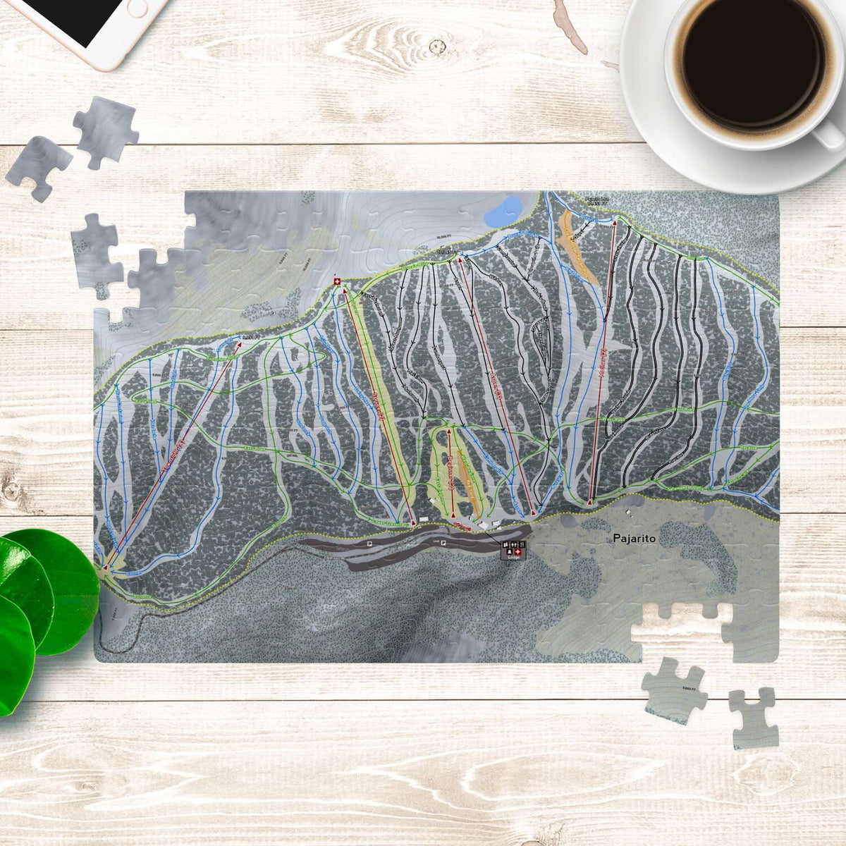 Pajarito New Mexico Ski Trail Map Puzzle - Powderaddicts