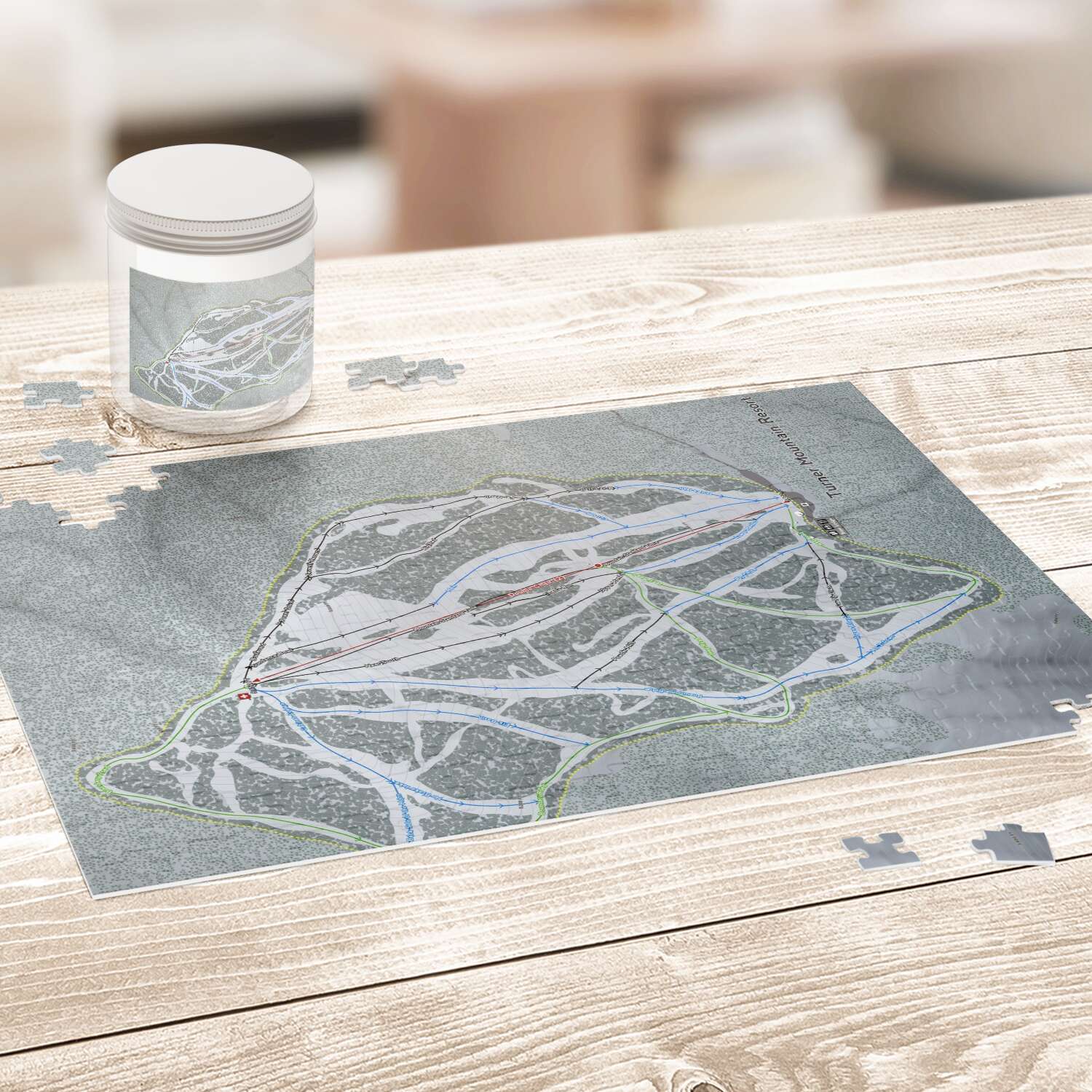 Turner Mountain, Montana Ski Trail Map Puzzle - Powderaddicts